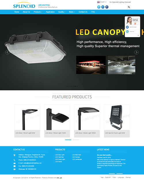 LED灯响应式网站海外营销推广